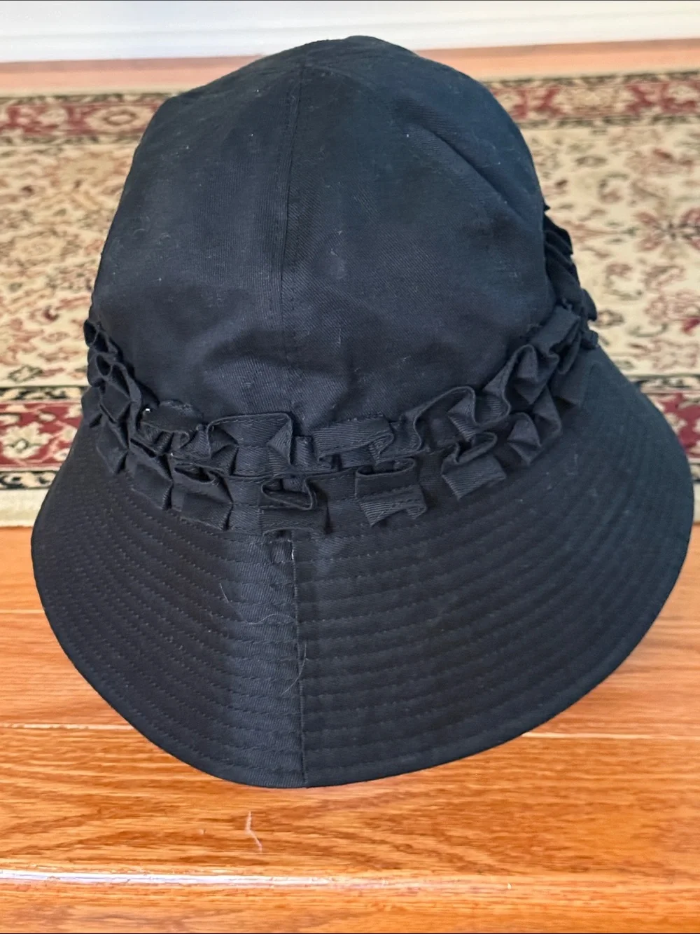 Betmar Black Ruffle Trim Bucket Hat - Picture 3 of 5